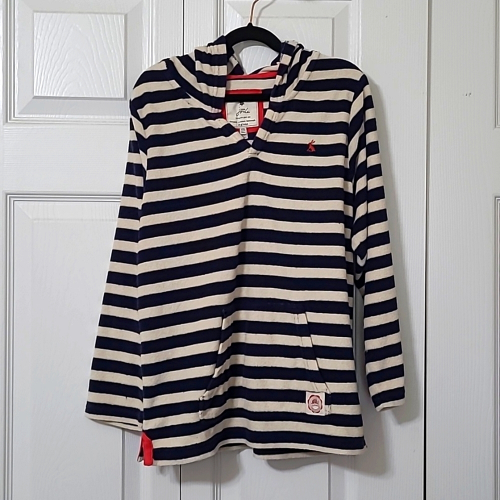 Blue& White Striped Hooded Sweatshirt, Nautical Design, 9-10yrs, Like New Cond